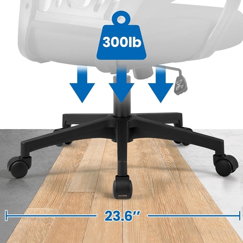 Office Chair Mid Back Swivel Lumbar Support Desk Chair, Height