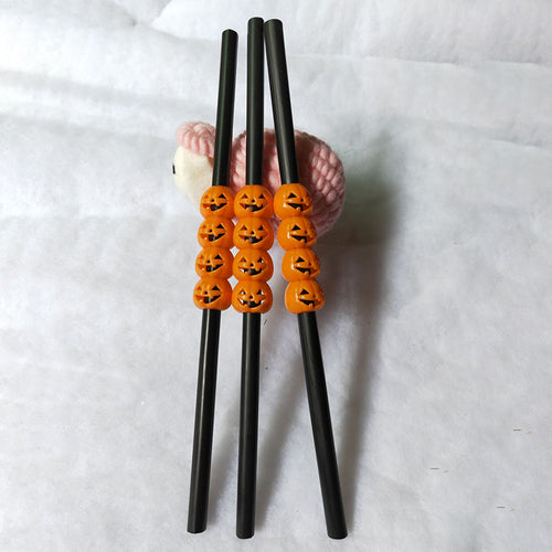 5 Pcs Phantom Straws Halloween Pumpkin Straw