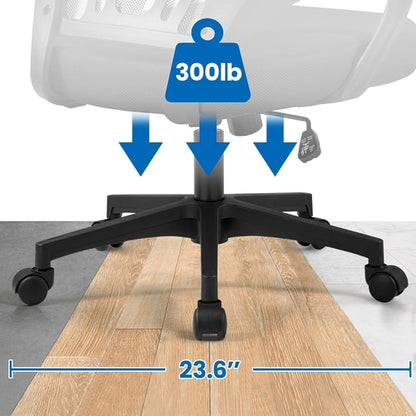 Office Chair Mid Back Swivel Lumbar Support Desk Chair, Height
